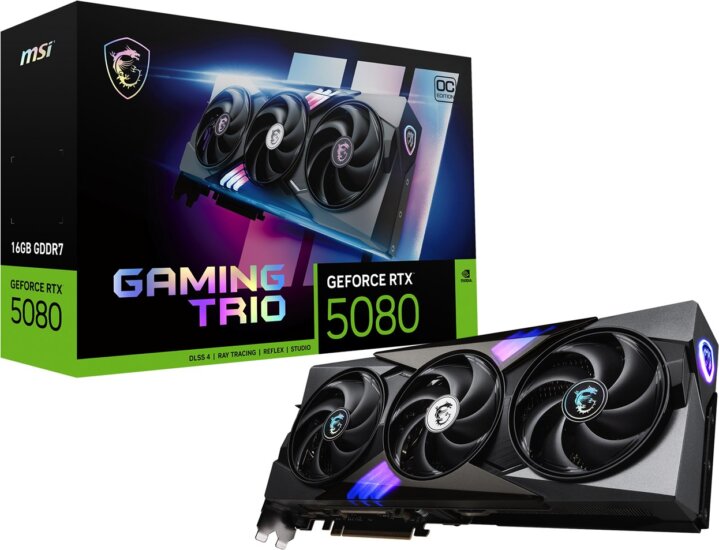 MSI GeForce RTX 5080 16GB GDDR7 Gaming Trio OC Videókártya