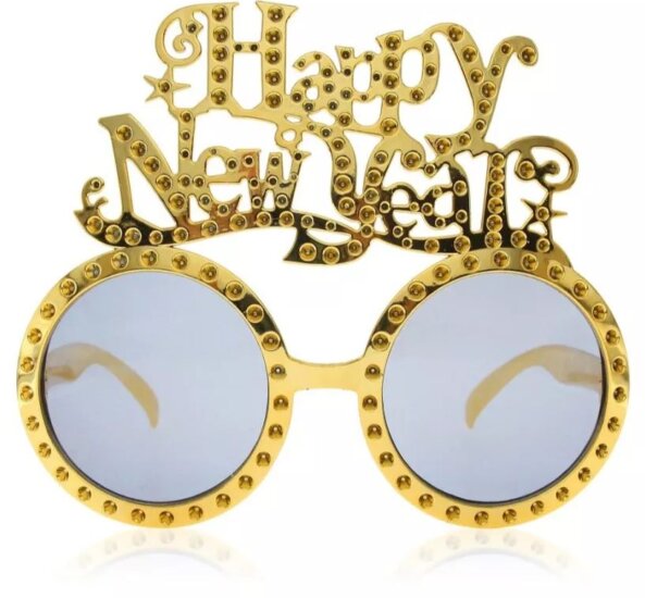 Partiszemüveg „Happy New Year" felirattal - Arany