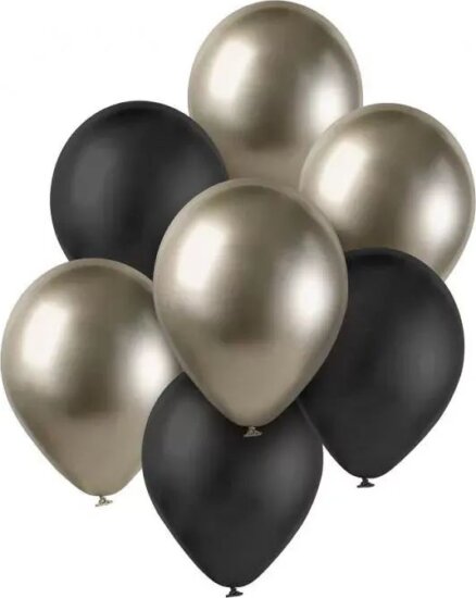 Godan Beauty&Charm Dekorációs lufiszett - Pezsgőszín/Fekete (7 db/csomag)