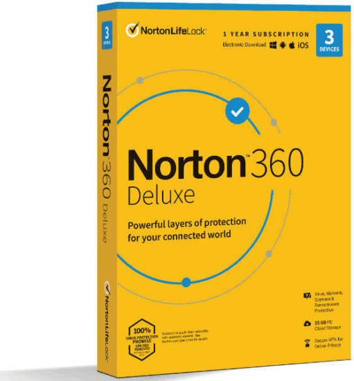 Norton 360 Deluxe 25 GB HUN Online vírusirtó szoftver (3 PC / 1 év)