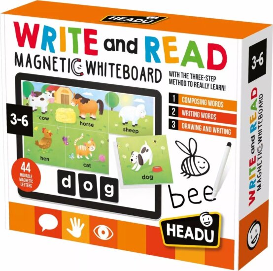 Headu Mágnestábla betűkkel és képkártyákkal oktató játék - Angol