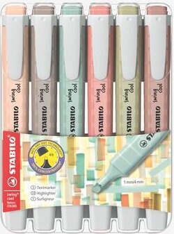 Stabilo Swing Cool NatureCOLORS 1-4mm Szövegkiemelő készlet - Vegyes színek (6 db / csomag)