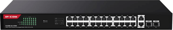 IP-COM G1128P-24-410W Fémházas 24+2-port Gigabit Rack PoE Switch