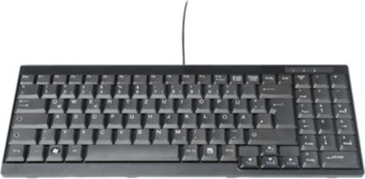 Digitus DS-72000 Vezetékes Slim Billentyűzet DE - Fekete