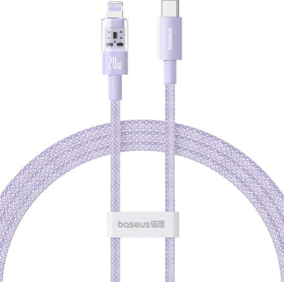 Baseus Gem USB-C apa - Lightning apa Adat és gyorstöltő kábel 1m - Lila Baseus Gem USB-C apa - Lightning apa Adat és gyorstöltő kábel 1m - Lila