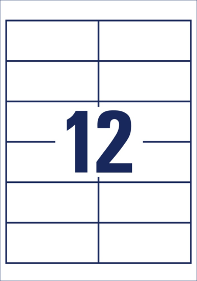 Avery Zweckform 4781-65 97 x 42,3 mm Címke tintasugaras és lézer nyomtatóhoz (780 címke / csomag)