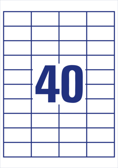 Avery Zweckform 4780-65 48,5x25,4 mm Címke tintasugaras és lézer nyomtatóhoz (2600 címke / csomag)