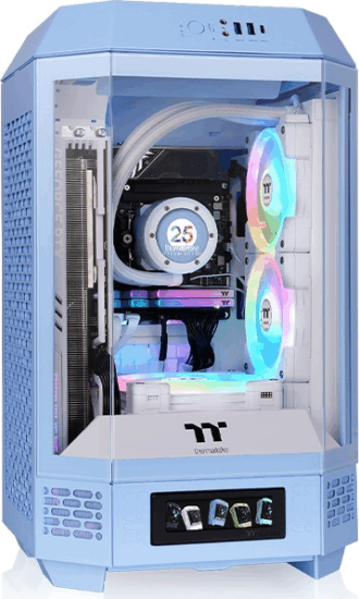 Thermaltake The Tower 250 Mini Torony Számítógépház + 2db 120mm Ventilátor - Világoskék
