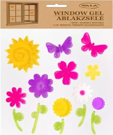 Tavaszi virágok ablakzselé 20 x 20 cm