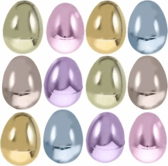 Gyöngyházfényű dekortojás 4 cm - Vegyes színek (12 db/csomag)