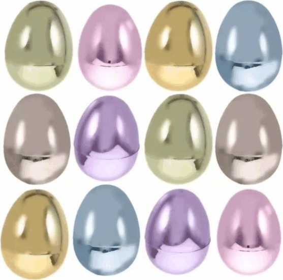 Gyöngyházfényű dekortojás 6 cm - Vegyes színek (6 db/csomag)