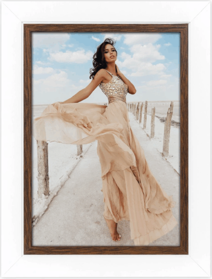 ZEP Caen CB657 13x18 Kéttónusú Képkeret - Fehér/Barna