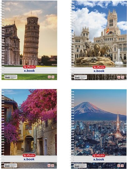 Herlitz City 70 lapos A4 vonalas spirálfüzet - Többfajta