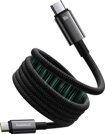 Baseus Tungsten USB-C apa - USB-C apa Mágneses Adat és gyorstöltő kábel 1m - Fekete Baseus Tungsten USB-C apa - USB-C apa Mágneses Adat és gyorstöltő kábel 1m - Fekete