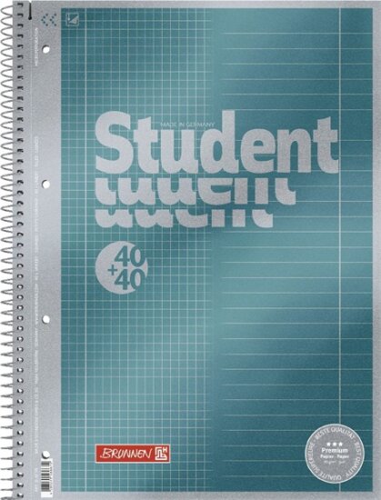 Brunnen Premium Duo 40+40 lapos A4 négyzetrácsos és vonalas spirálfüzet