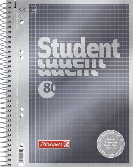 Brunnen Premium 80 lapos A5 négyzetrácsos spirálfüzet