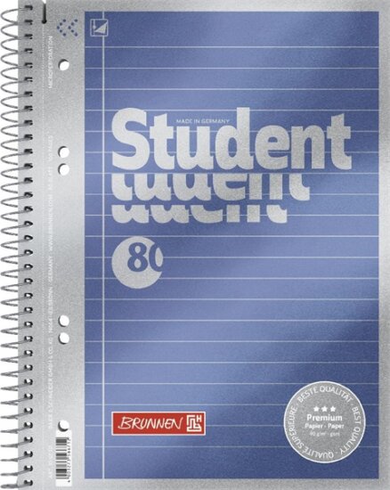 Brunnen Premium 80 lapos A5 vonalas spirálfüzet