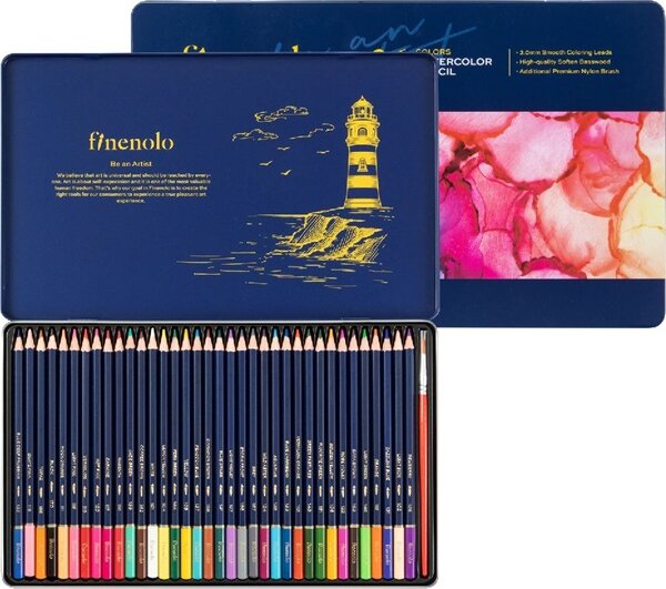 Deli Finenolo fémdobozos akvarellceruza készlet (36 db / csomag)