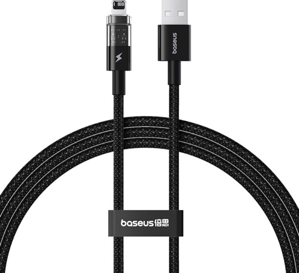 Baseus Gem USB-A apa - Lightning apa Adat és gyorstöltő kábel 1m - Fekete