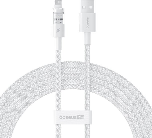 Baseus Gem USB-A apa - Lightning apa Adat és gyorstöltő kábel 2m - Fehér