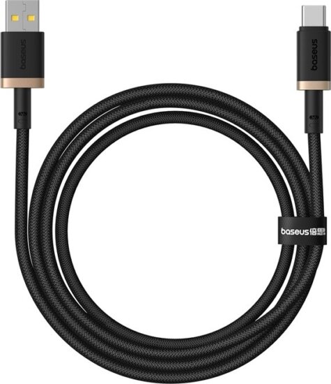 Baseus Dura USB-A apa - USB-C apa Adat és gyorstöltő kábel 1m - Fekete/Arany Baseus Dura USB-A apa - USB-C apa Adat és gyorstöltő kábel 1m - Fekete/Arany
