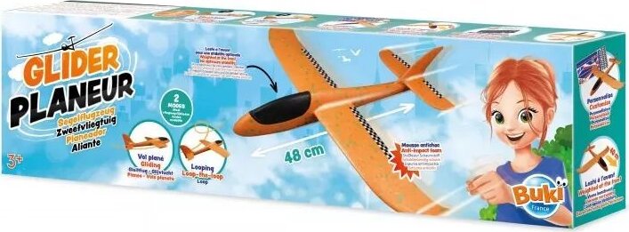 BUKI Vitorlázó összeépíthető repülőgép 48 cm - Narancs