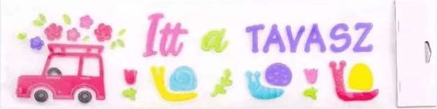 Itt a tavasz! ablakzselé dekoráció - 15 x 55 cm