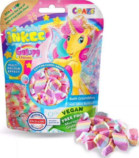 Craze Inkee Galupy unikornis fürdőkristály - Vattacukor illatú Craze Inkee Galupy unikornis fürdőkristály - Vattacukor illatú