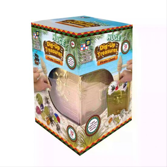 Óriás kalóz kincsesláda kincskereső játék 12db kinccsel