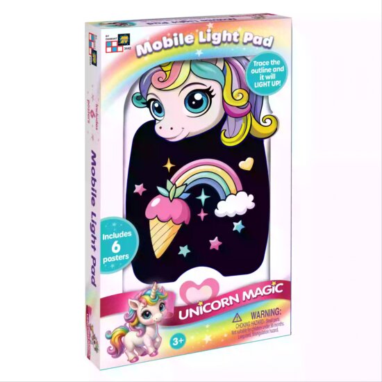 Hordozható mobil méretű világító rajztábla - Unikornis Hordozható mobil méretű világító rajztábla - Unikornis