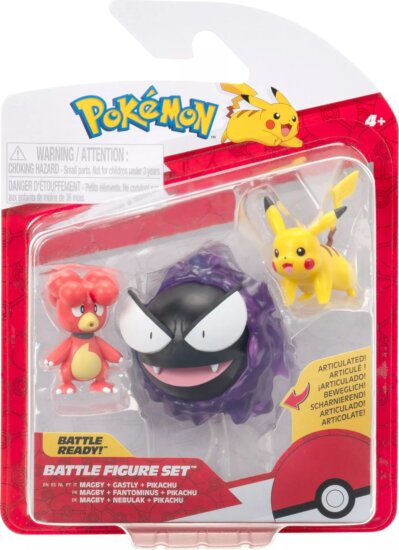 Pokémon 3 db-os gyűjthető figura csomag - Magby/Pikachu/Gastly