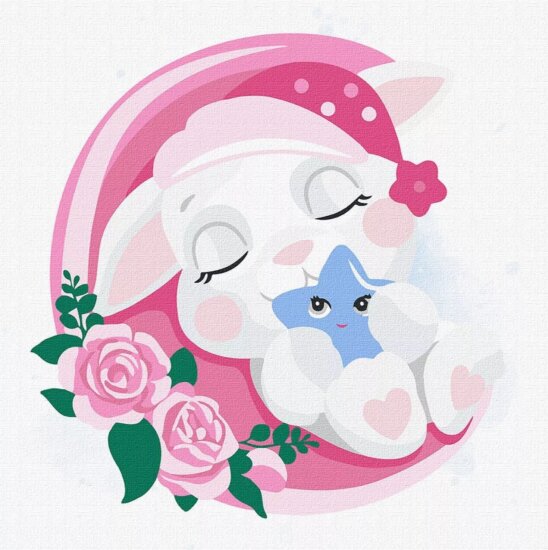 Ideyka Festés számok szerint Álmos nyuszi - 30 x 30 cm