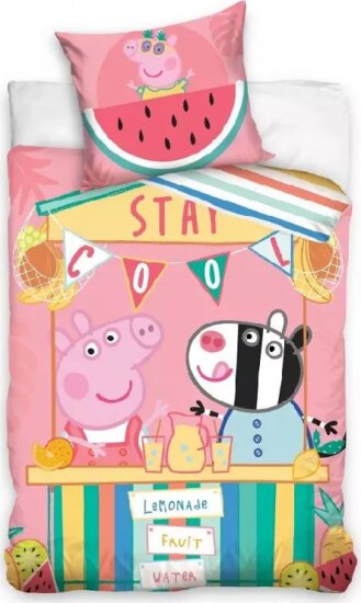 Peppa malac Tropicool Friends kétrészes ágyneműhuzat garnitúra - 140 x 200 cm