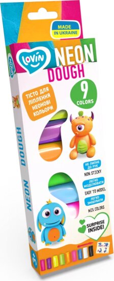 OKTO Lovin 9 darabos Gyurma szett 9x15g - Neon színek