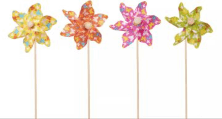 Lepke mintás műanyag szélforgó 31 cm - Többféle