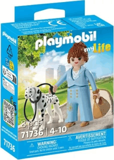 Playmobil 71736 My life - Kékruhás nő dalmatával építő készlet