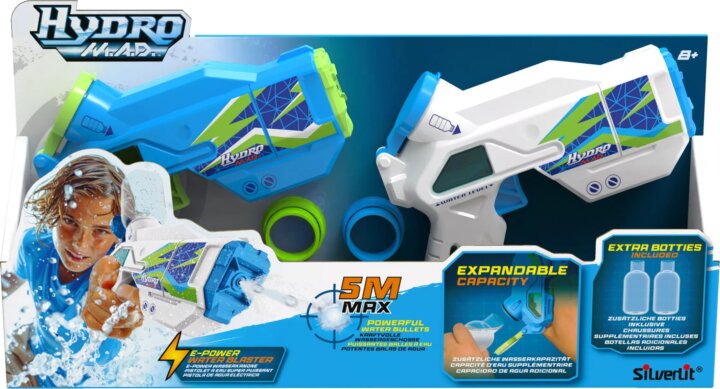 Silverlit: Hydro M.A.D mini elektromos vízipisztoly szett - Kék/Fehér (2 db/csomag)