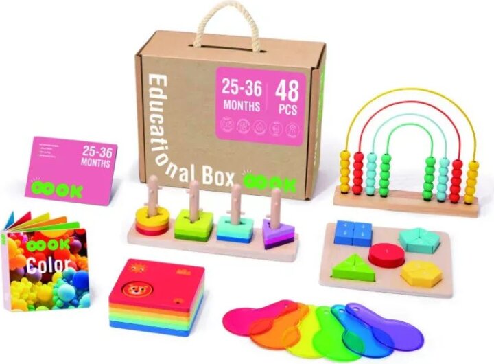 Tooky Toy 48 darabos Montessori fa oktató játék szett