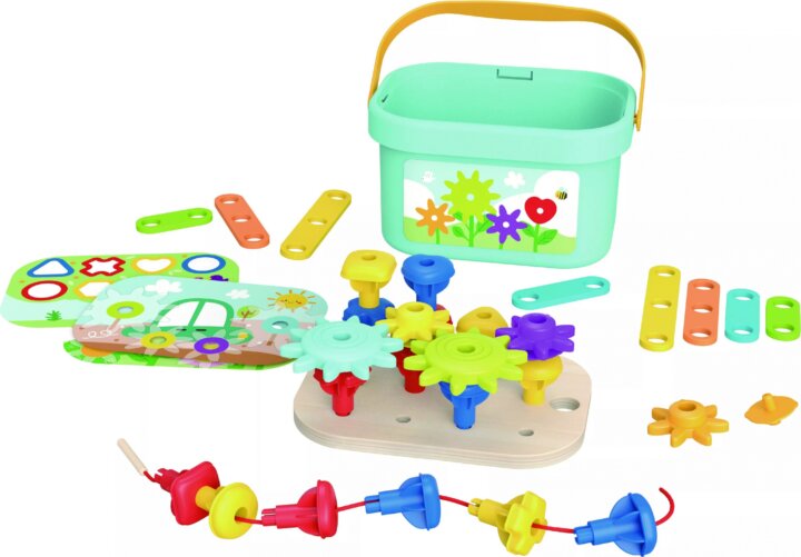 Tooky Toy Fa építőkészlet vödörben - Kert