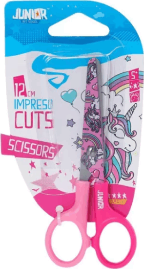Impreso Junior 12 cm Iskolai olló unikornis mintával - Rózsaszín