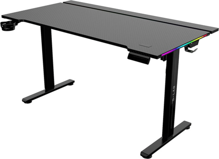 The G-Lab K DESK PLATINIUM Elektromosan állítható RGB Gamer asztal 140 x 60 x 71-119 cm - Fekete