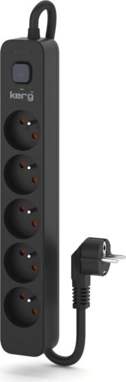 Kerg M02517 Túlfeszültségvédő Elosztó 5 aljzatos 16A 3m - Fekete