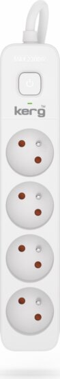 Kerg M02391 Elosztó 4 aljzatos 10A 1,5m - Fehér