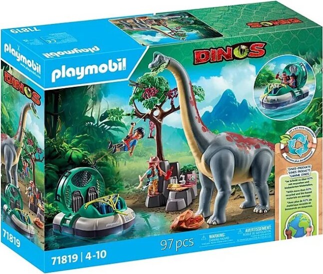 Playmobil 71819 Dinos - A Brachiosaurus és a légpárnás hajó