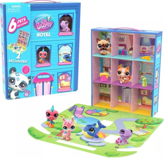 Hasbro Littlest Pet Shop 2 az 1-ben játékkészlet figurákkal