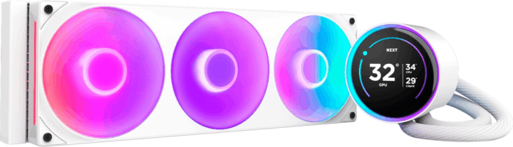 NZXT Kraken Elite 360 RGB LCD PWM Univerzális AiO CPU Vízhűtő - Fehér NZXT Kraken Elite 360 RGB LCD PWM Univerzális AiO CPU Vízhűtő - Fehér