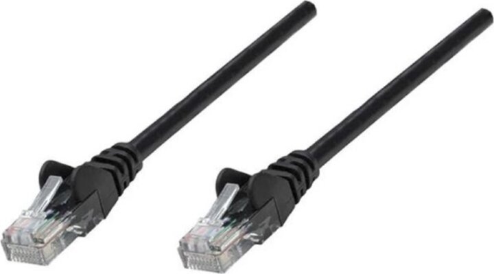 Manhattan S/FTP Cat6A RJ45 Patch Kábel 0.25m - Fekete