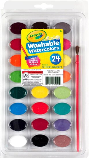 Crayola Washable Kimosható 24 színű vízfestékkészlet