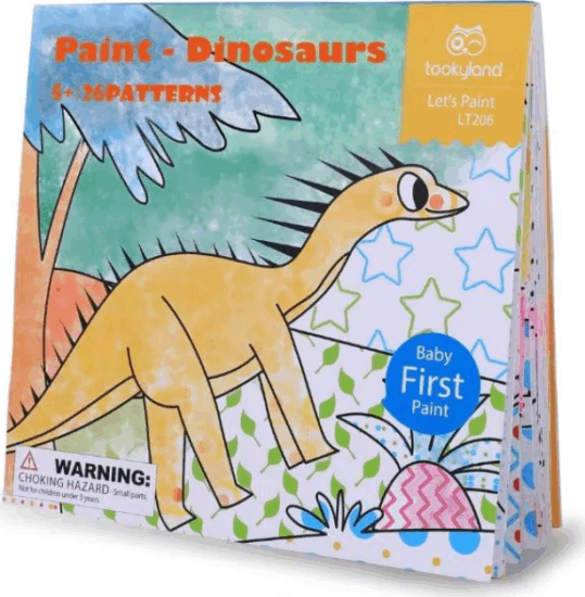 Tooky Toy 26 oldalas Vízzel festő füzet dinoszaurusz mintákkal