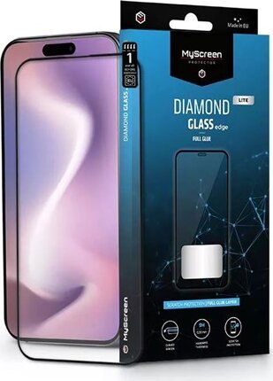 MyScreen Diamond Glass Lite Edge iPhone 16 Pro kijelzővédő üveg - Fekete